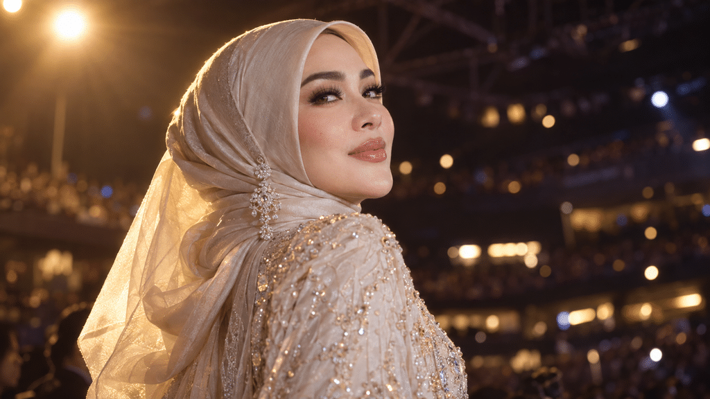 Syahrini Deklarasi Partai Incess Indonesia, Ini Alasannya 4 Syahrini tersenyum percaya diri di atas panggung merefleksikan kembalinya ke dunia hiburan tanpa ikut partai politik.
